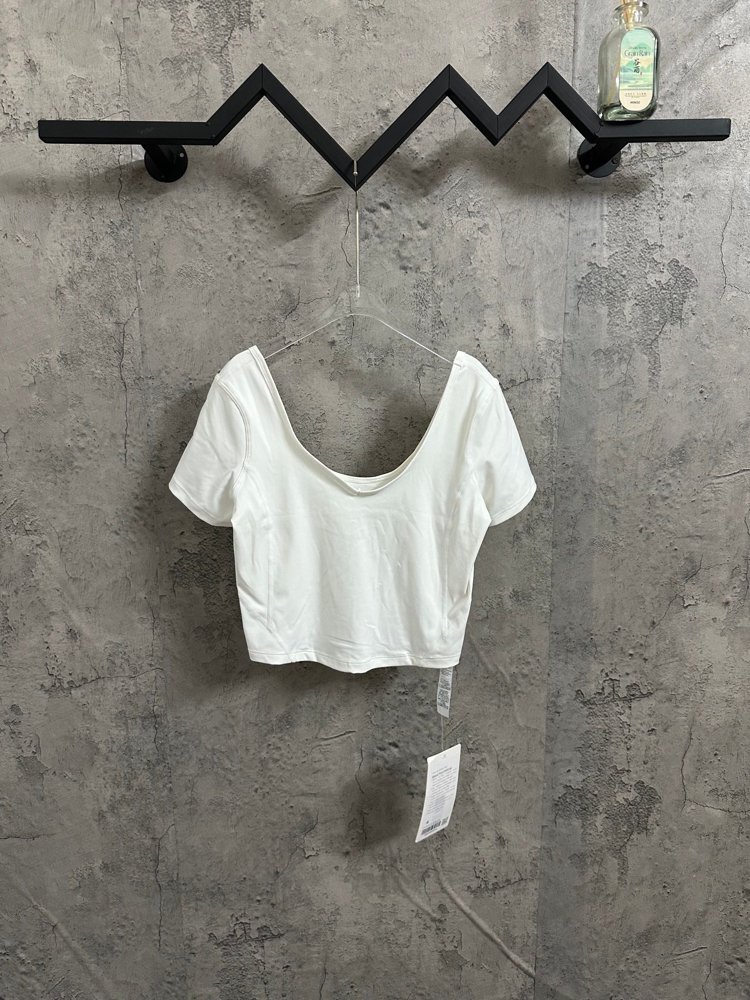Ralph Lauren white scoop-neck crop T-shirt with short sleeves