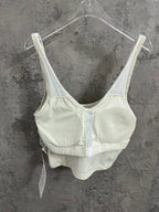 Light cream camisole set with V-neck bralette-style top on hangers
