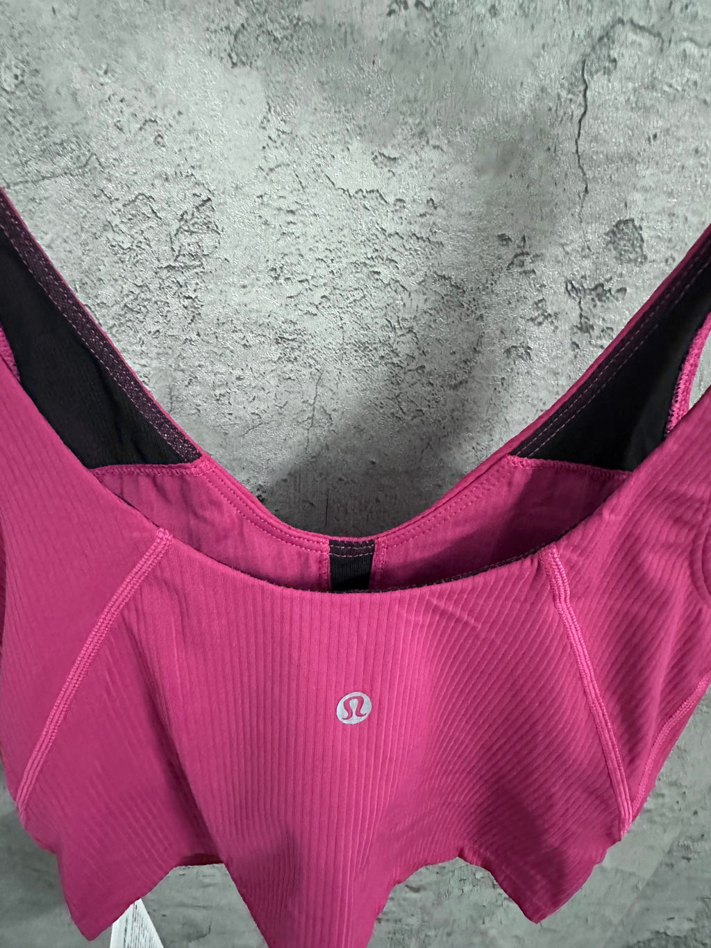 Ralph Lauren fuchsia crop camisole with black-trimmed neckline and small logo