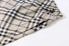 Burberry check plaid shorts with ruched hem and black drawstring cord