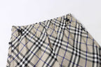 Burberry check plaid shorts waistband detail with black drawstring tips