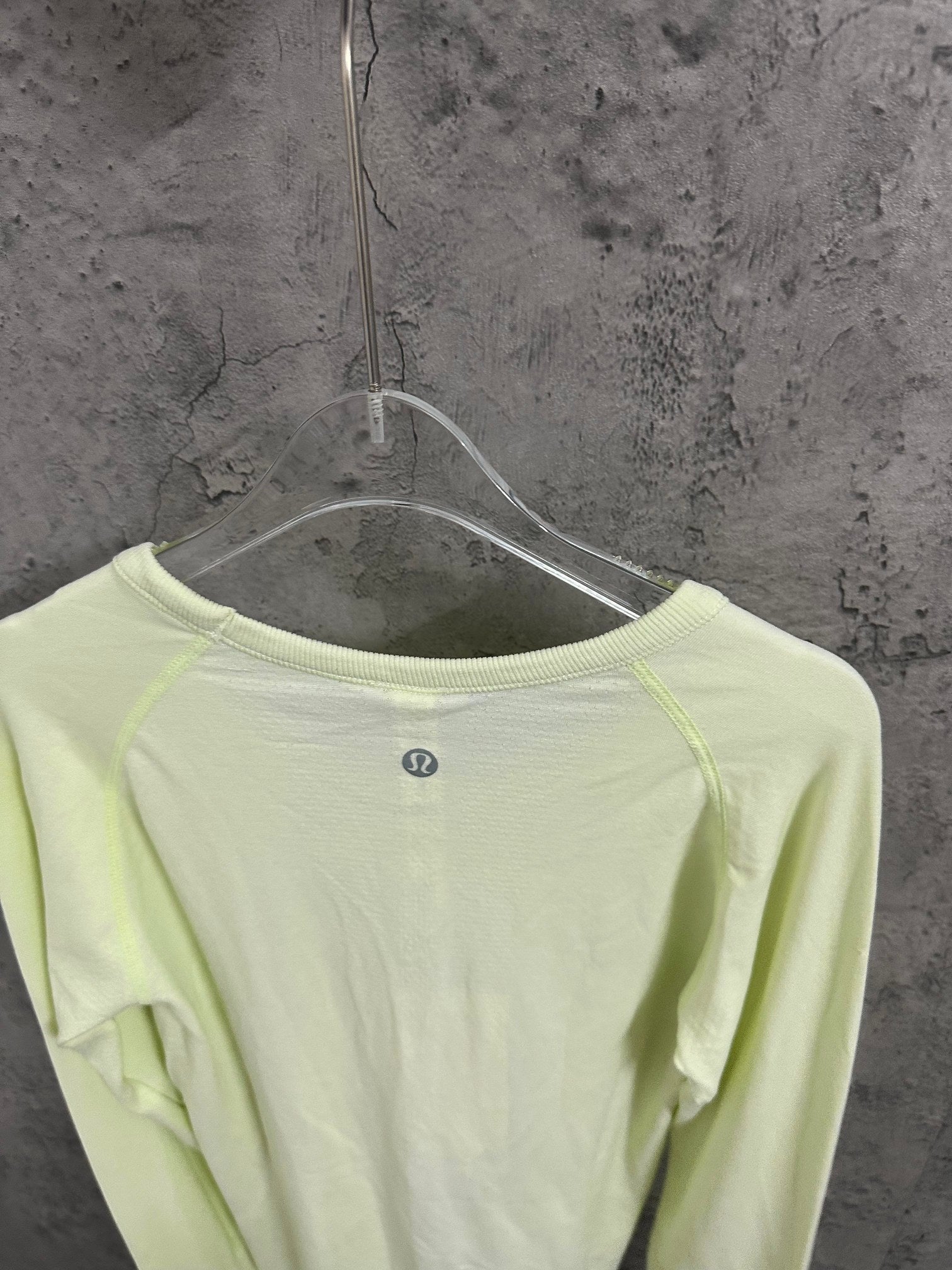 Ralph Lauren lime long-sleeve T-shirt back view with neck label