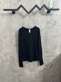 Ralph Lauren long-sleeve crewneck top, dark with ribbed cuffs and crew neck