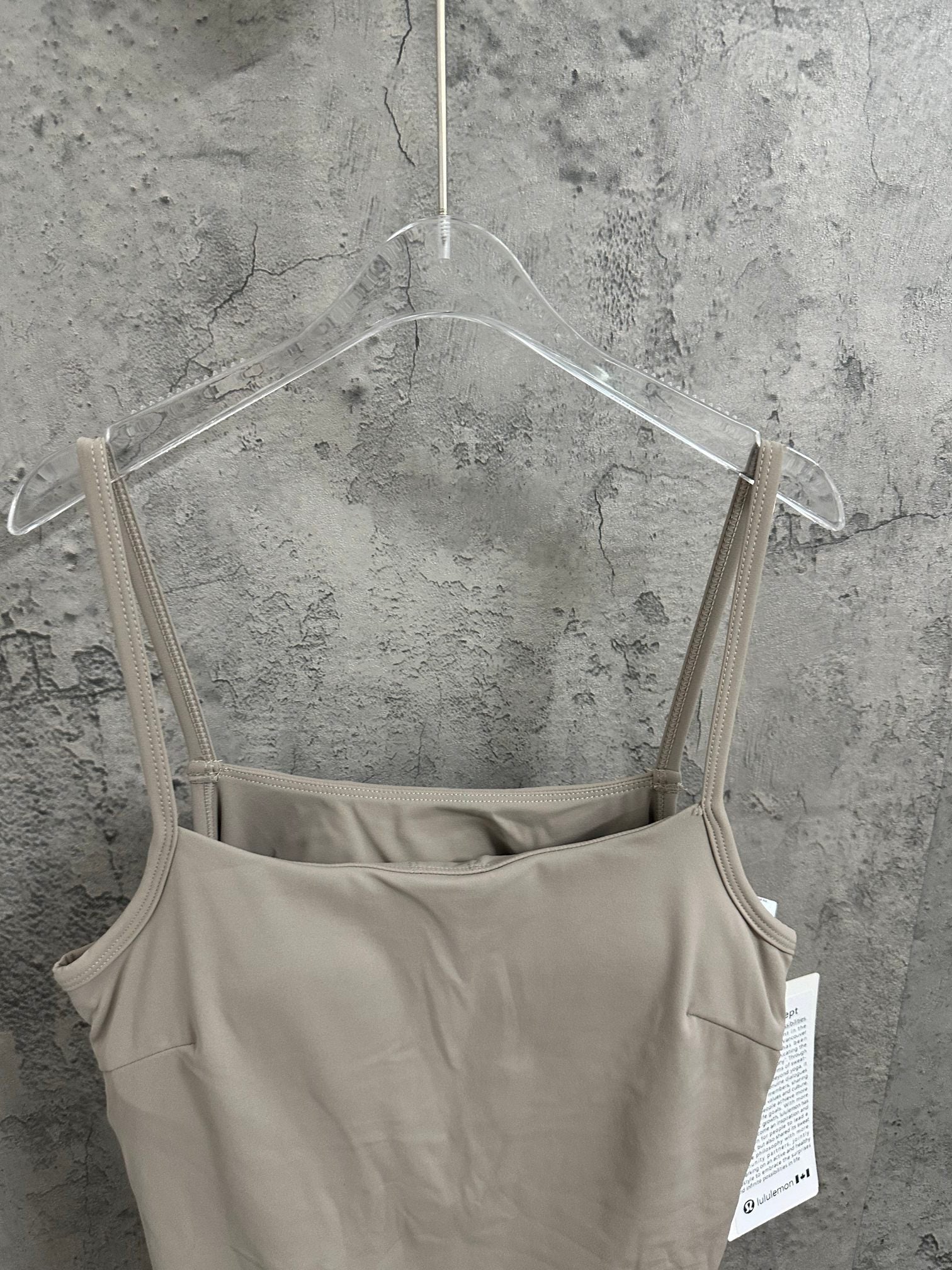 Ralph Lauren sleeveless beige dress on hanger, square neckline with thin straps