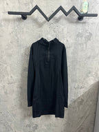 Ralph Lauren hooded outerwear in dark color, front zip and drawstring neckline