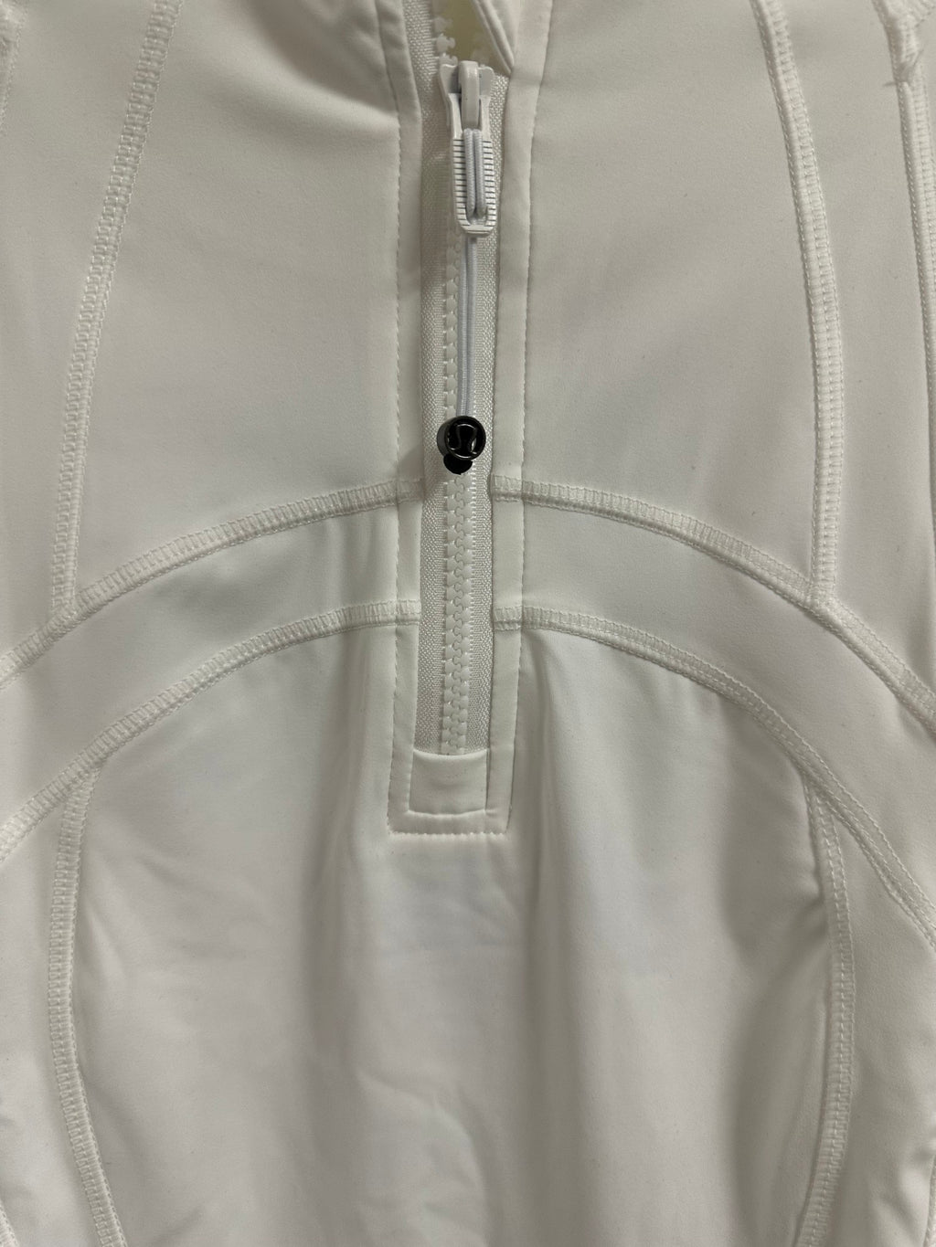 Ralph Lauren white tunic dress detail of zipper track and front placket buttons