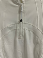 Ralph Lauren white tunic dress detail of zipper track and front placket buttons
