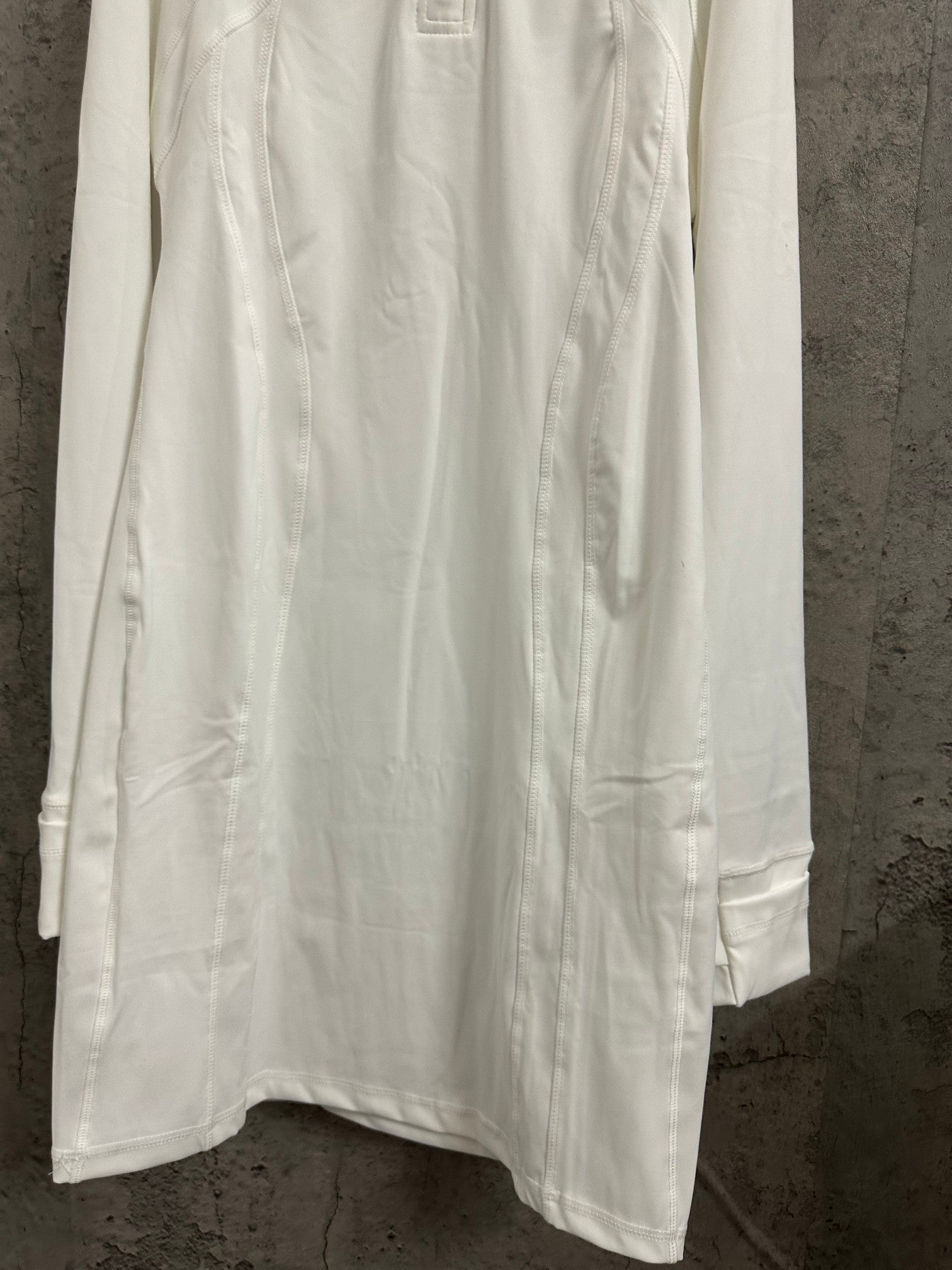 Ralph Lauren white long tunic dress with curved panel seams and side pocket