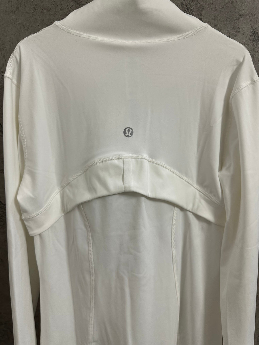 Ralph Lauren white tunic dress back view with small logo on curved yoke