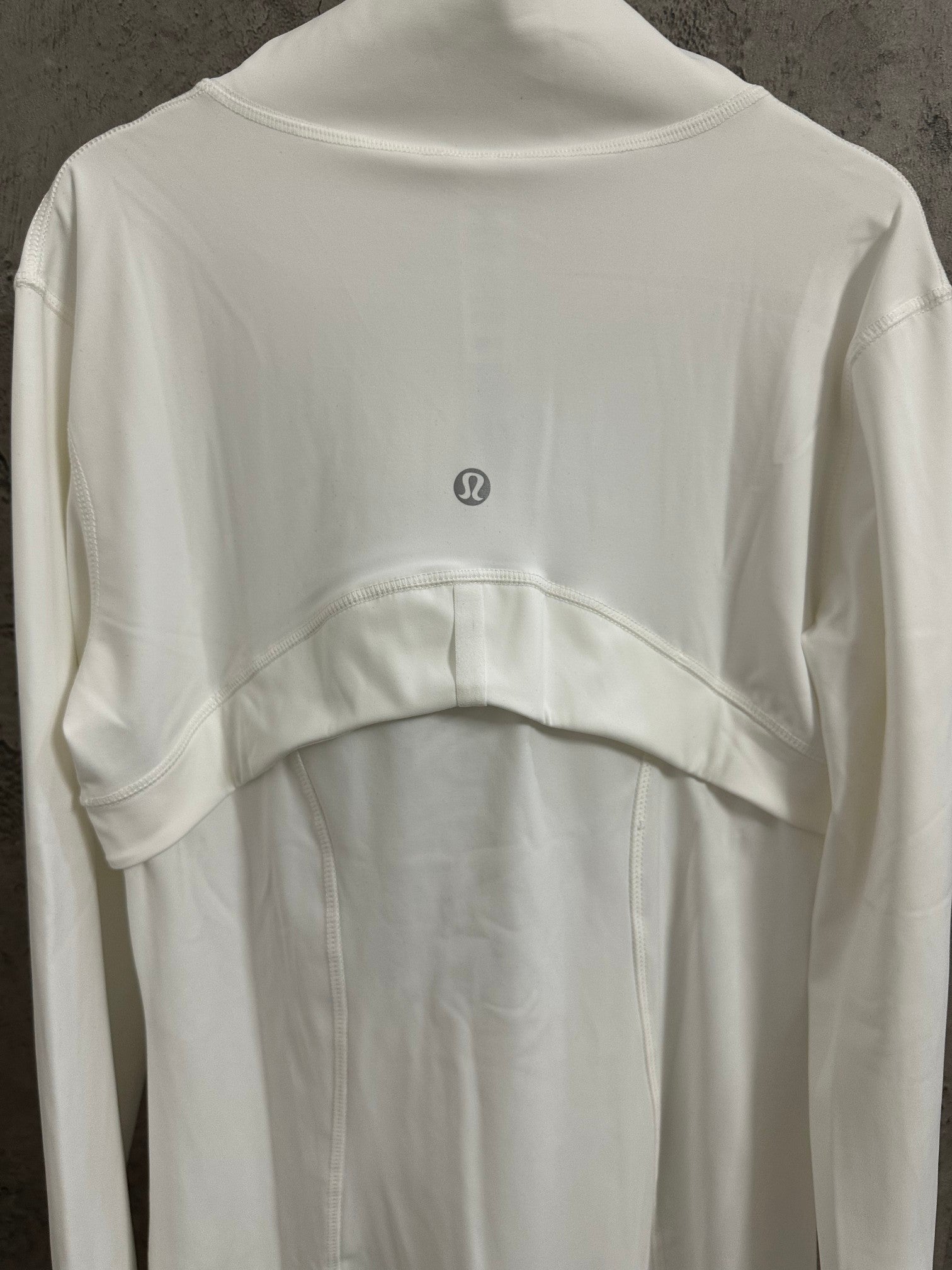 Ralph Lauren white tunic dress back view with small logo on curved yoke
