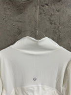 Ralph Lauren white tunic dress back view with high collar and curved yoke seam