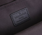 Men's Louis Vuitton mini sling bag interior label, Louis Vuitton Paris embossed text.