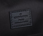 Louis Vuitton men’s backpack fabric label patch reading Louis Vuitton Paris made in France