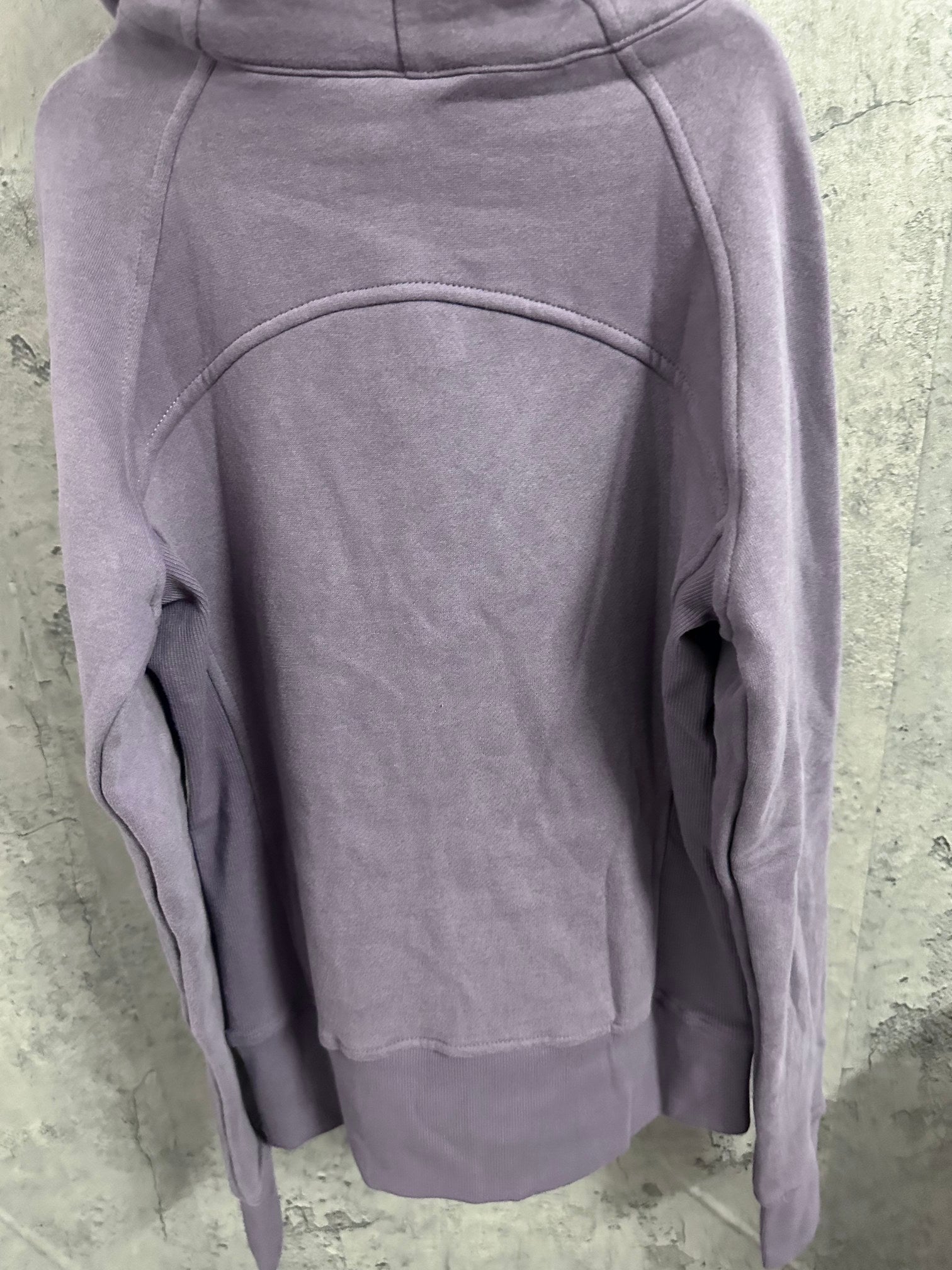 Ralph Lauren purple zip-up hoodie back with curved seam detailing