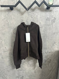 Ralph Lauren zip-up hoodie in dark charcoal with front zipper and drawstring hood