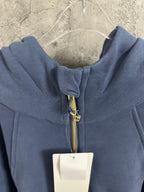 Ralph Lauren blue zip-front hoodie with gold-tone zipper pull