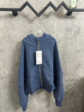 Ralph Lauren blue zip-up hoodie with front pocket and hood