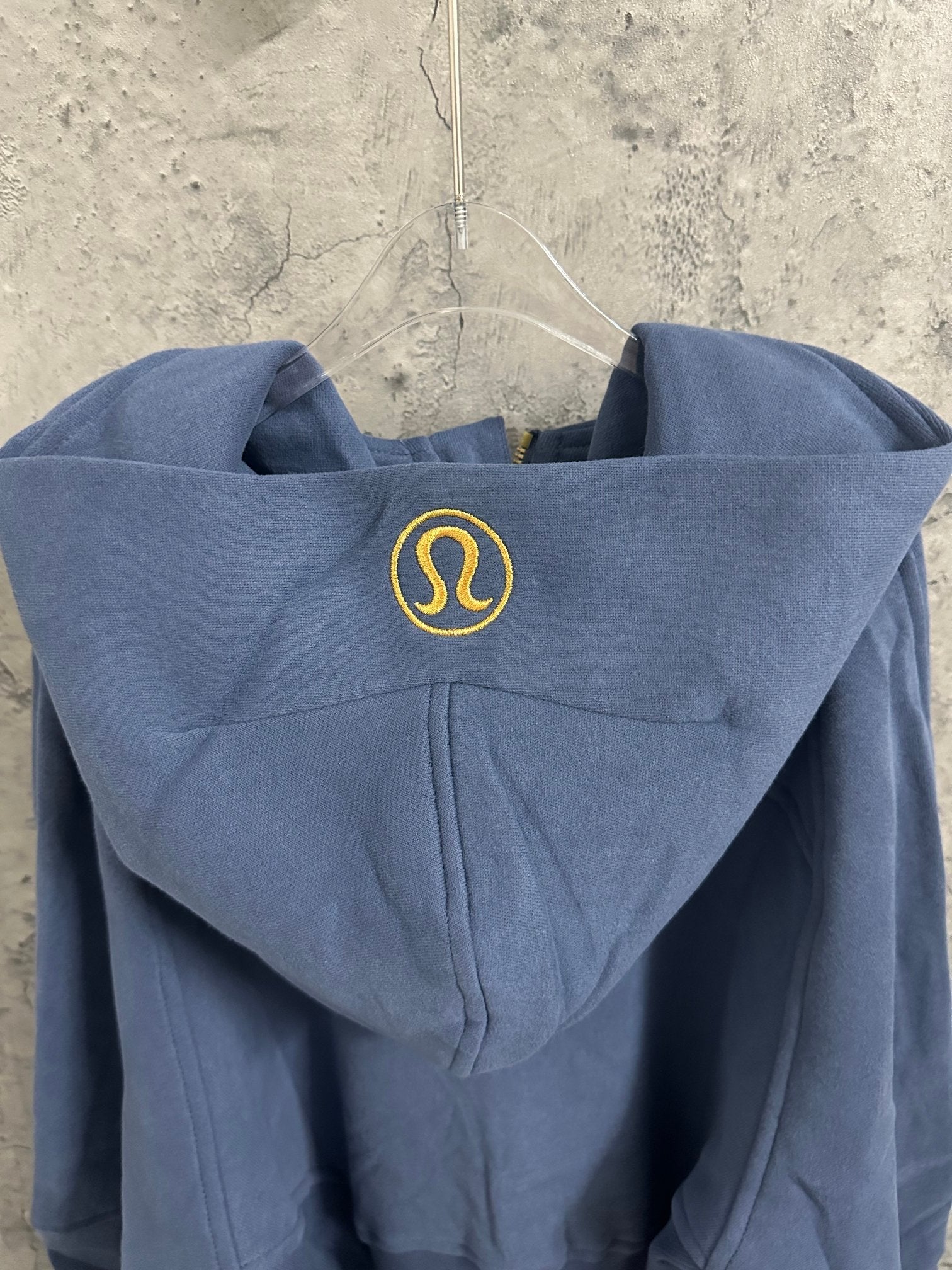 Ralph Lauren blue hoodie hood with gold S logo