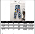Chrome pants size chart with waist, hip, inseam, and height range measurements