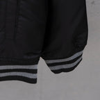 Louis Vuitton bomber jacket hem and sleeve cuff with striped rib knit