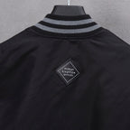 Louis Vuitton bomber jacket back with striped ribbed collar and logo patch