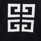 Givenchy button-up jacket front emblem, white geometric squares on black