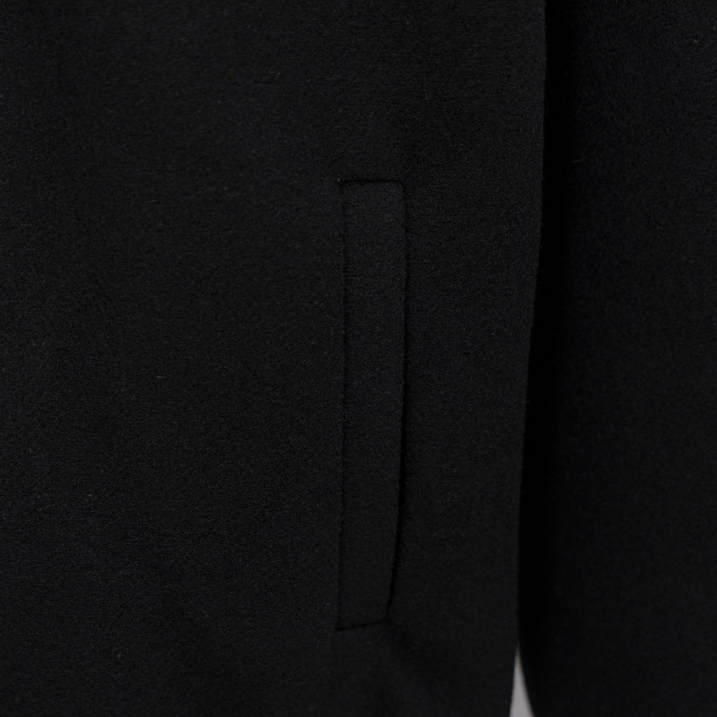 Givenchy button-up jacket side panel, black knit with stitched seam