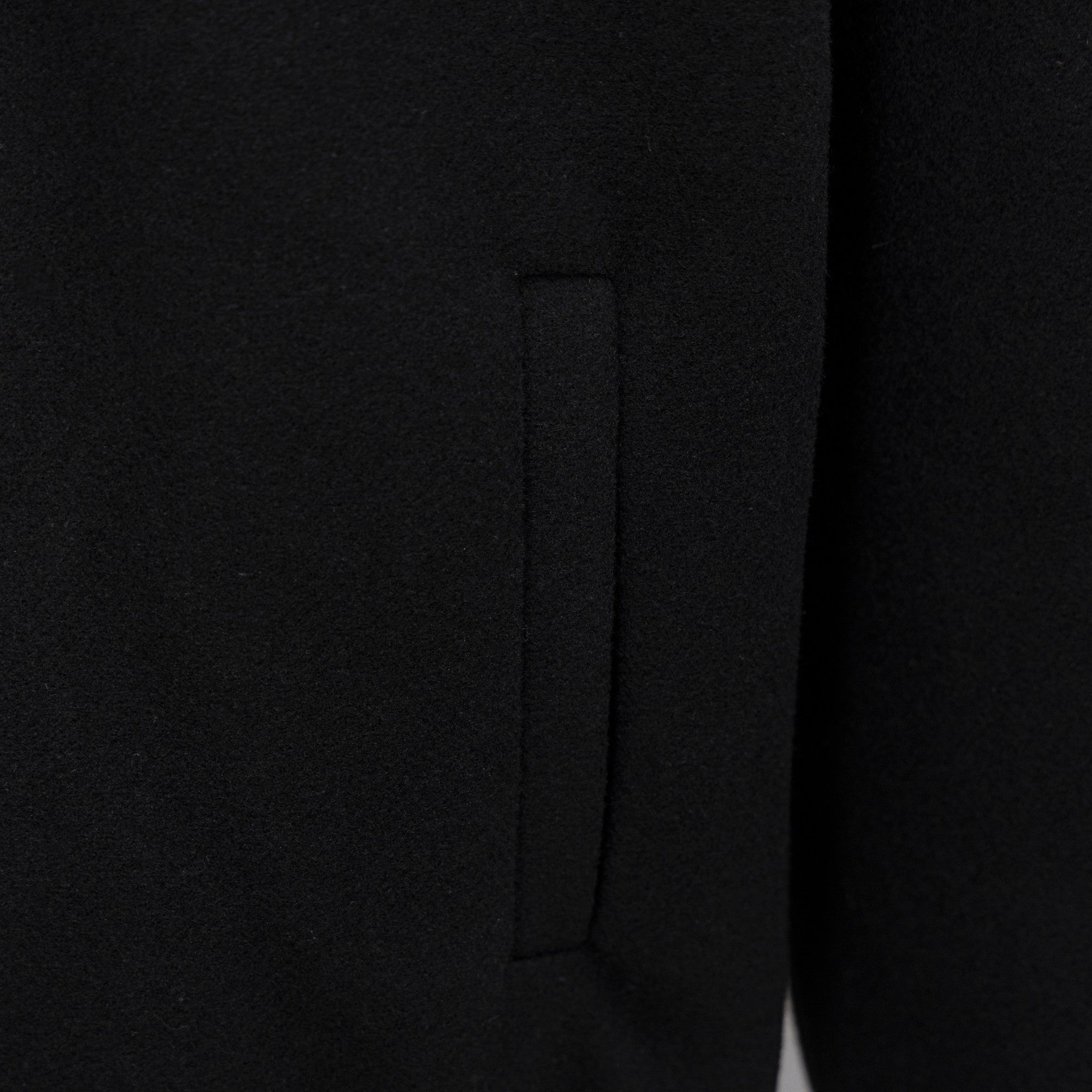 Givenchy button-up jacket side panel, black knit with stitched seam