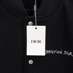 Long jacket collar with DIOR hanging tag and metal snap button