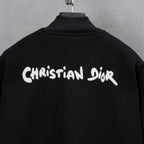 Long jacket with Christian Dior logo on back and ribbed turtleneck collar