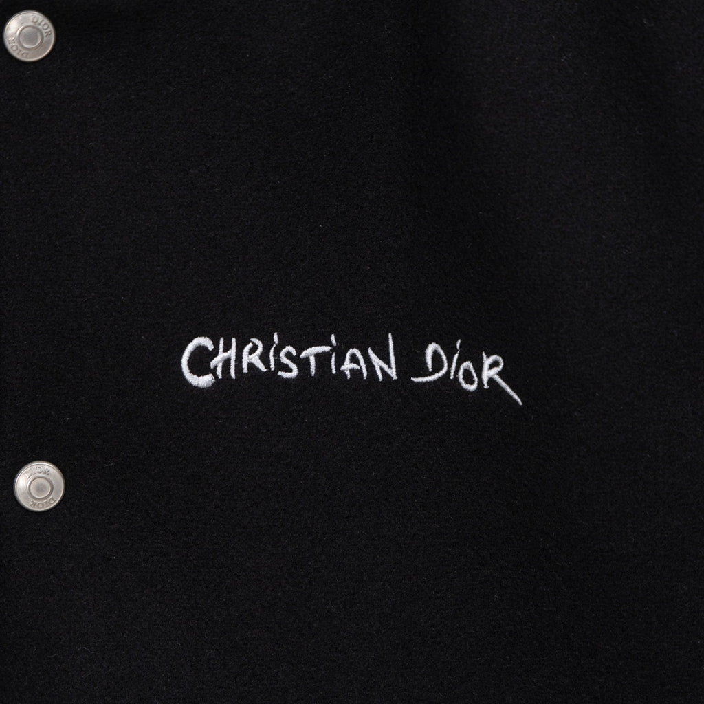 Long jacket chest with Christian Dior logo and metal snap button detail