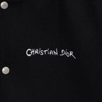 Long jacket chest with Christian Dior logo and metal snap button detail