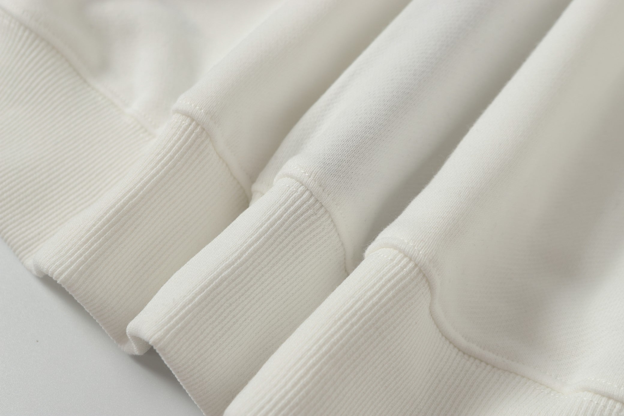 Stone Island sweatshirt sleeve cuffs with ribbed knit trim