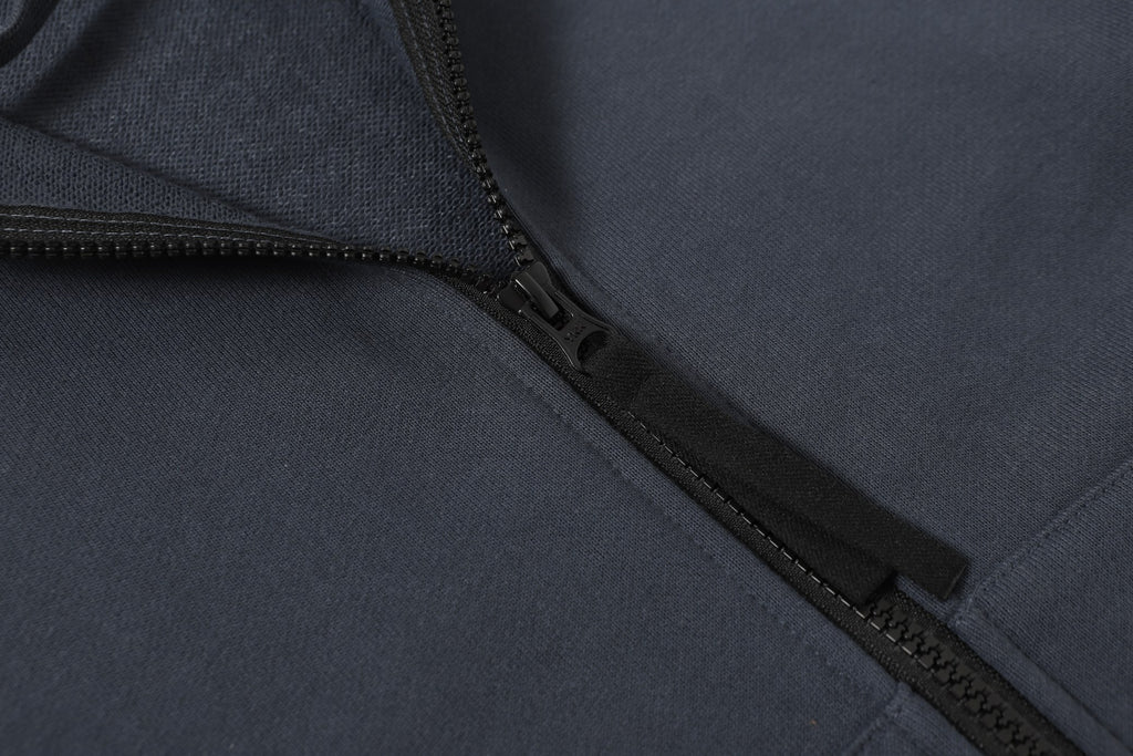 Stone Island hooded zip jacket dark navy zipper with seam details
