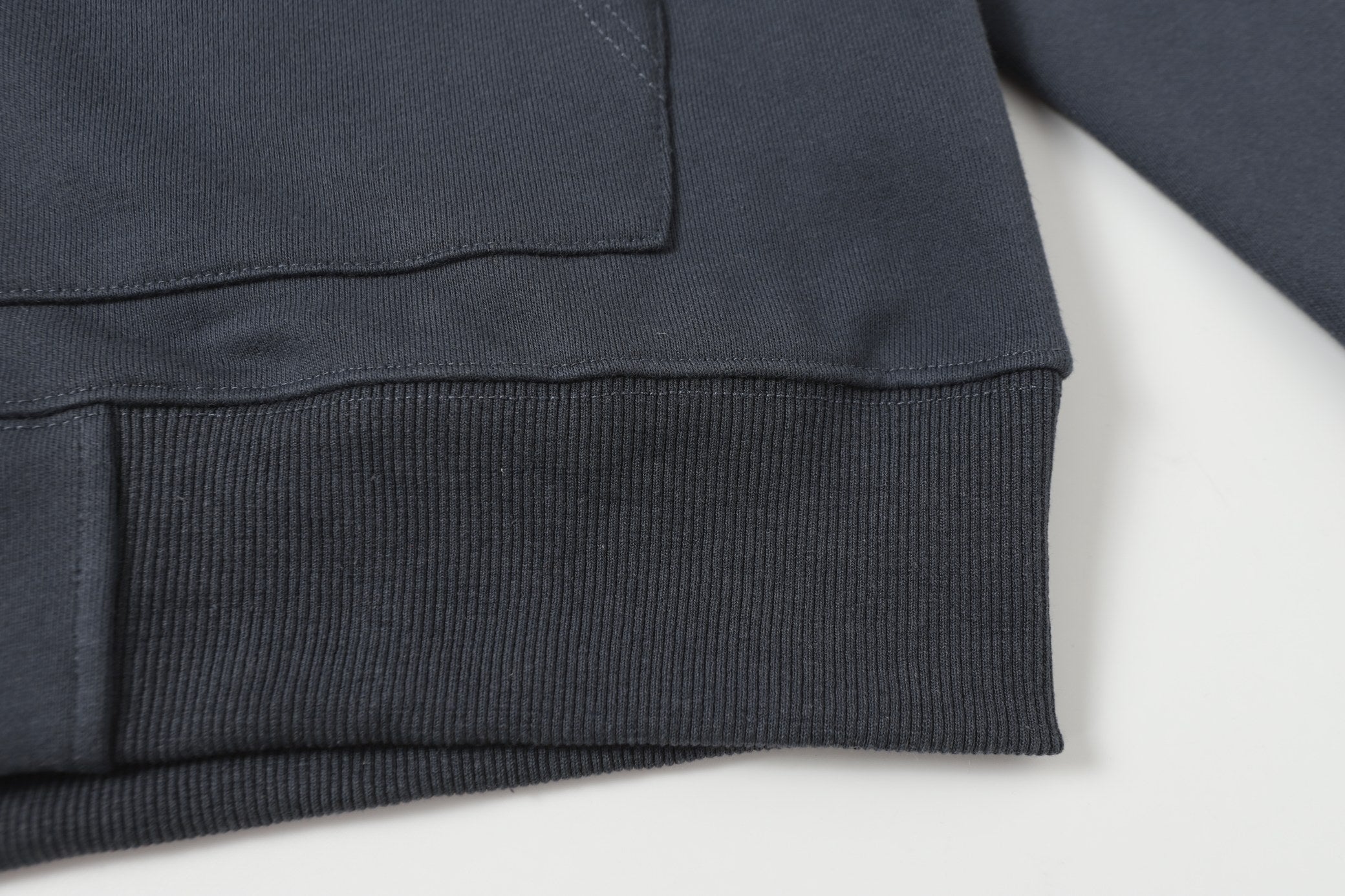 Stone Island hooded zip jacket dark navy ribbed cuffs and hem