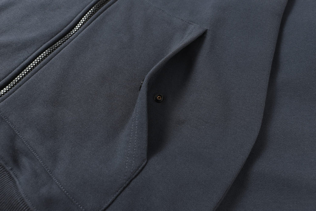 Stone Island hooded zip jacket dark navy side pocket flap with button