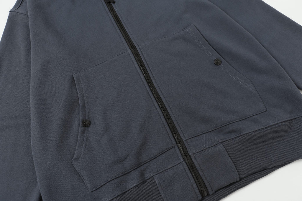 Stone Island hooded zip jacket, dark navy chest pocket with buttons