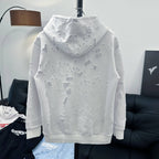 White Givenchy hoodie with hood and textured pattern, back view on display