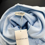 Light blue hoodie hood lining with drawstrings and GIVENCHY Paris hang tag