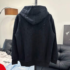 Black Givenchy hoodie with hood and scattered embossed logo pattern