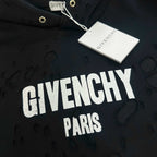 Black Givenchy hoodie with large 'GIVENCHY PARIS' logo print