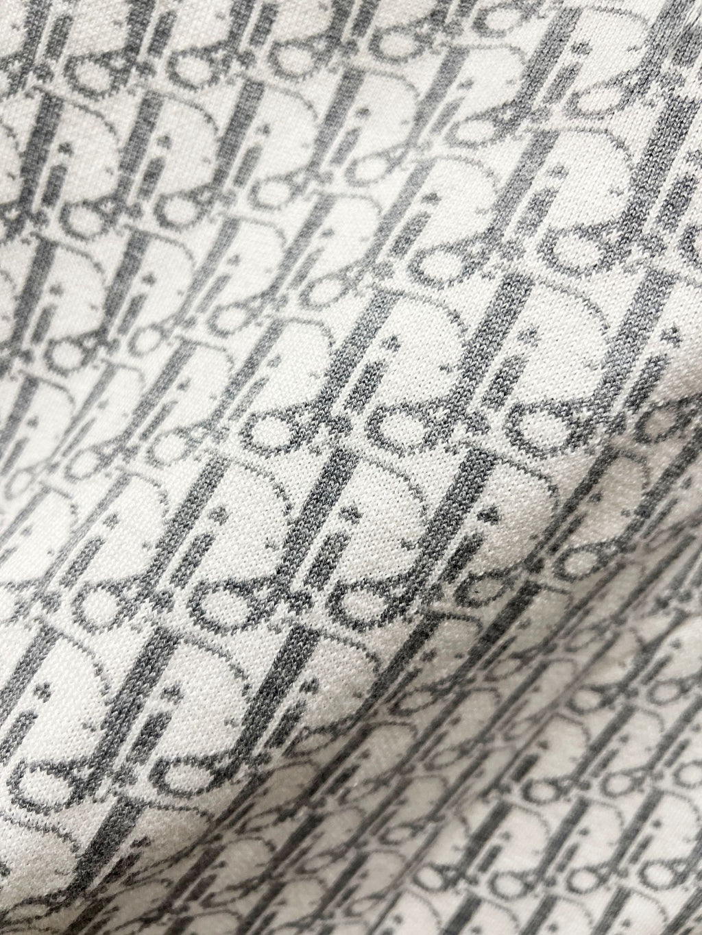 Dior monogram knit fabric in light gray and dark gray