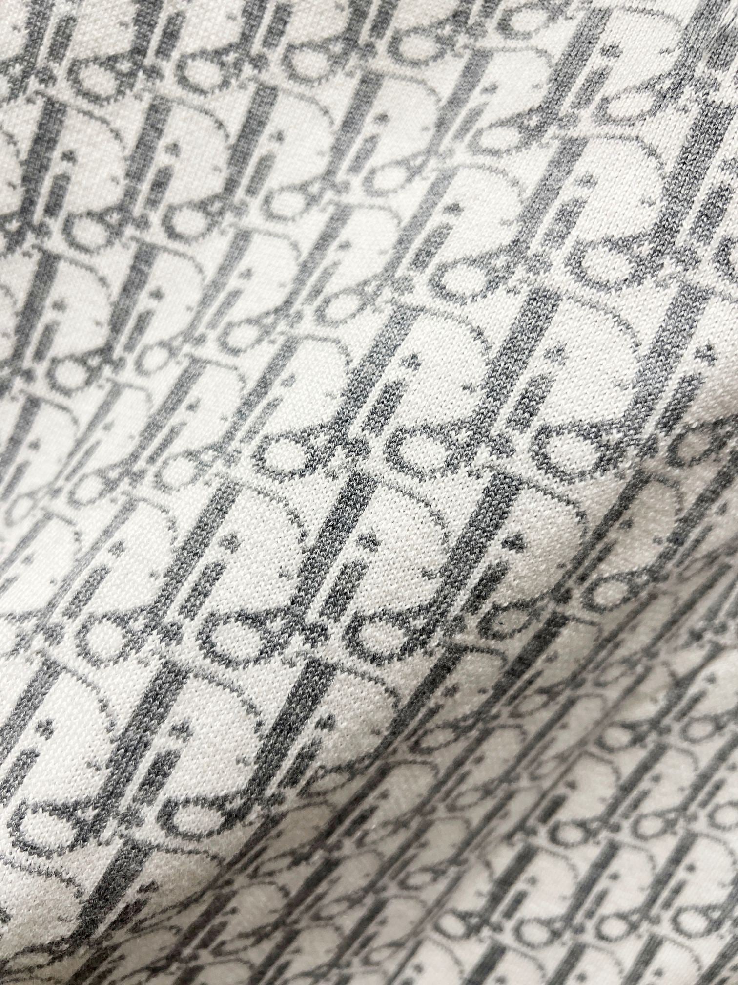 Dior monogram knit fabric in light gray and dark gray