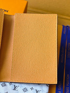 Beige small bag interior panel, textured leather and stitching