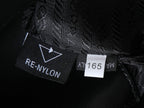 Black fabric interior label reading RE-NYLON, with size/lot marking 165