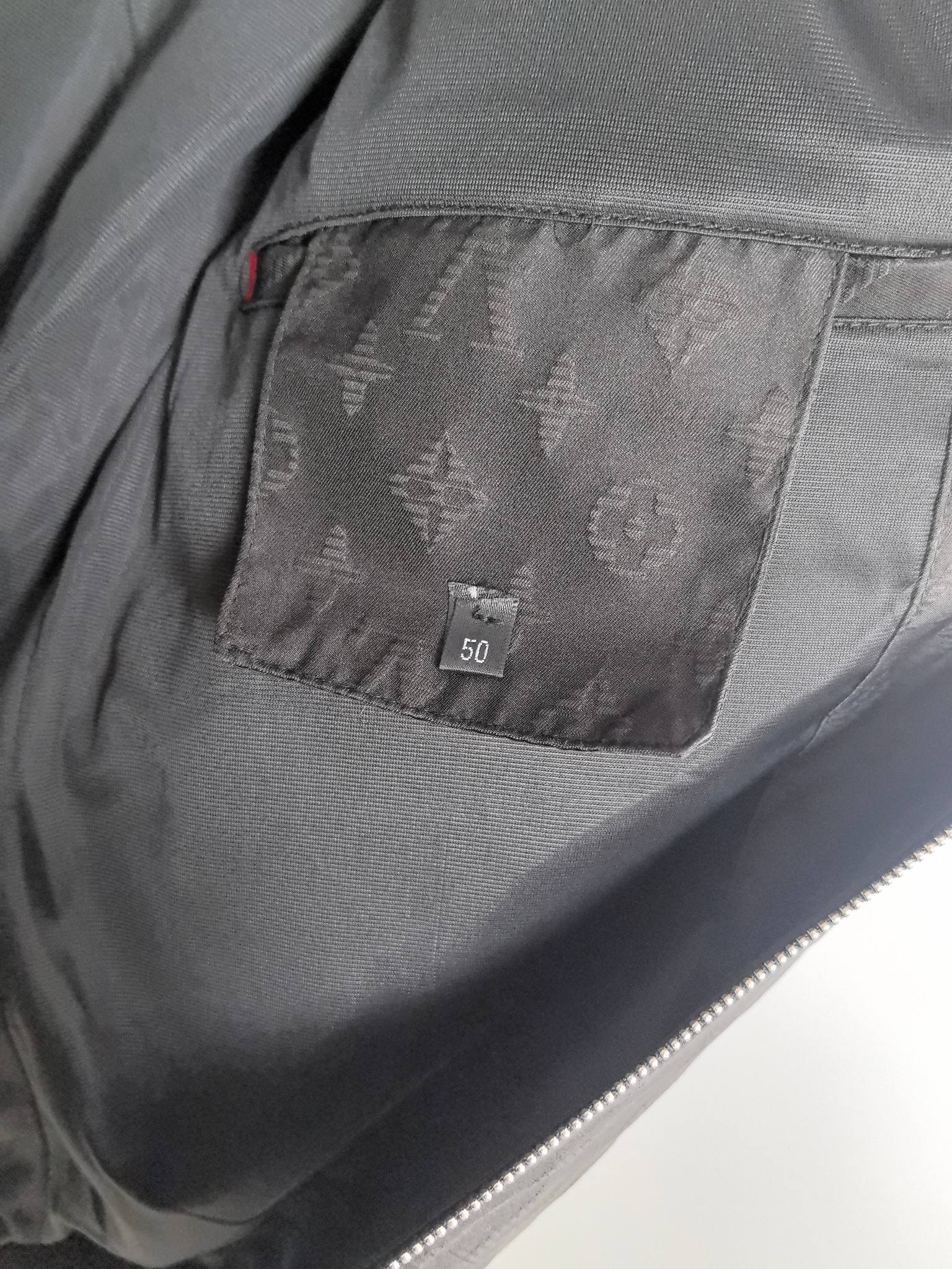 Louis Vuitton interior size label tag on monogram zip jacket
