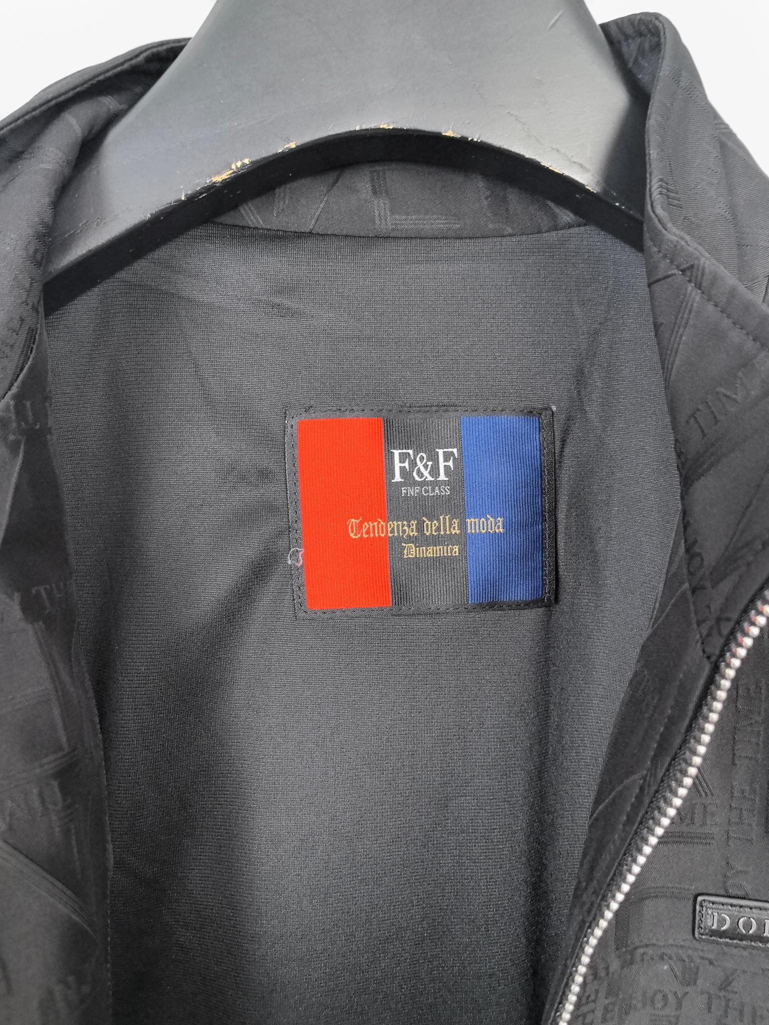 Dior long jacket interior neck label area with multicolor brand patch