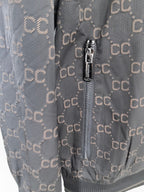 Gucci monogram zip jacket front zipper detail with metal pull