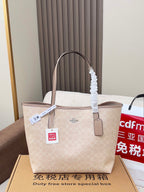 Coah tote bag, light beige monogram, rope handles, in gift box