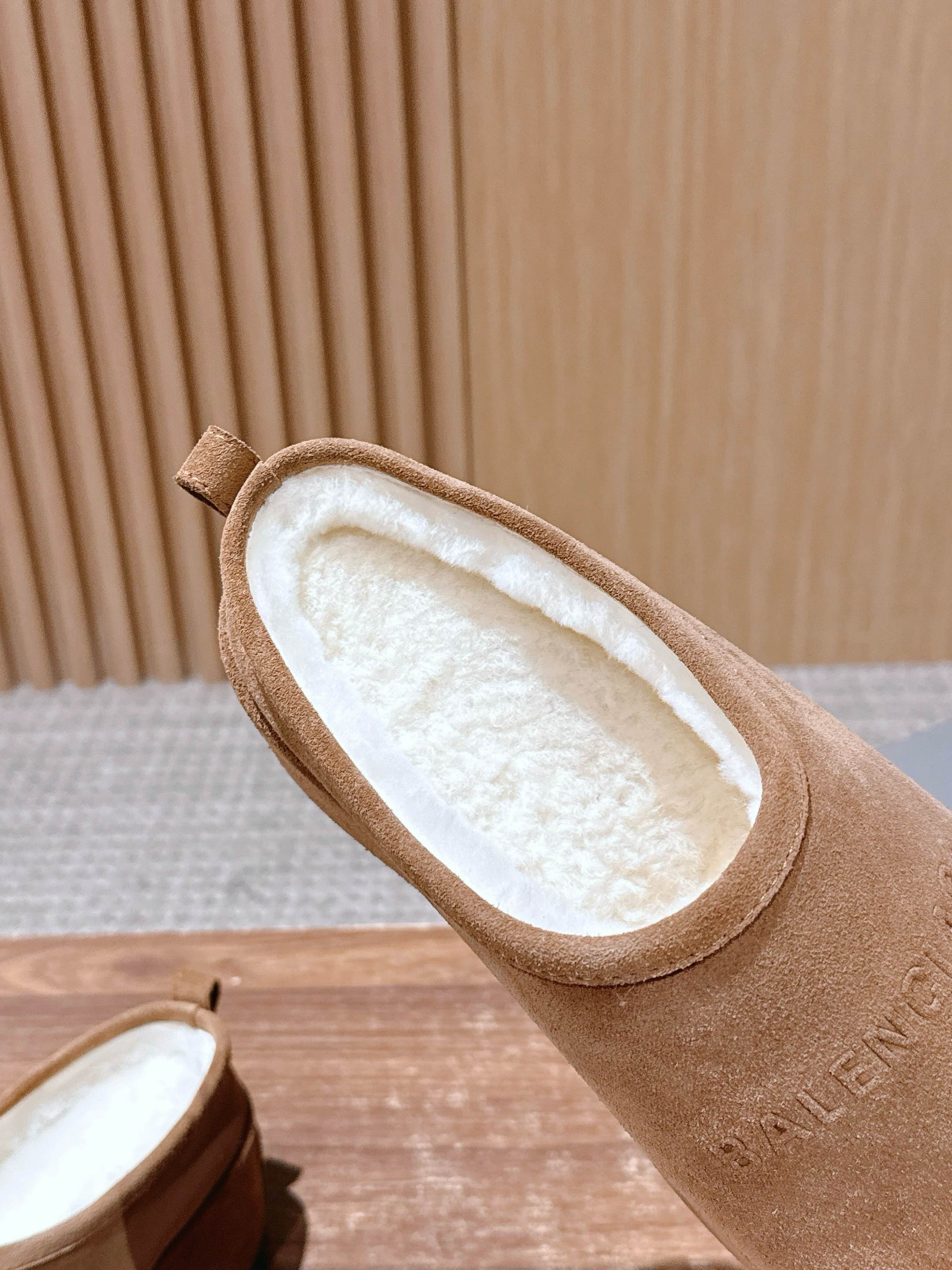 Balenciaga tan suede slip-on sandal with open padded white footbed
